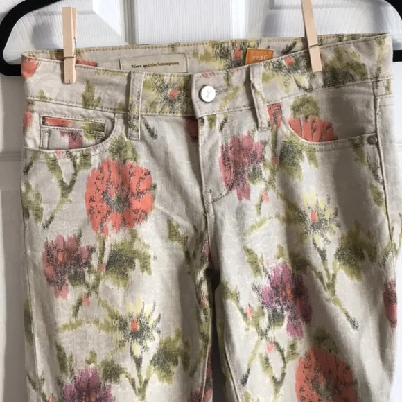 Pilcro Stet Tan Floral Skinny Jean /‎ SZ 26 - Picture 3 of 9